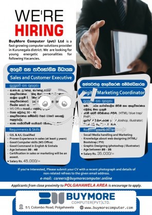 Vacancies for Lao top repair Technicians, Computer Techniciand, Sales Executives 