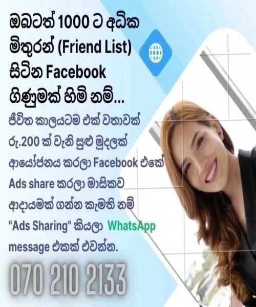 ඔබටත් අමතර ආදායමක් අවශ්‍යද?