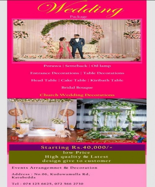 Events Arrangement and Decorations 