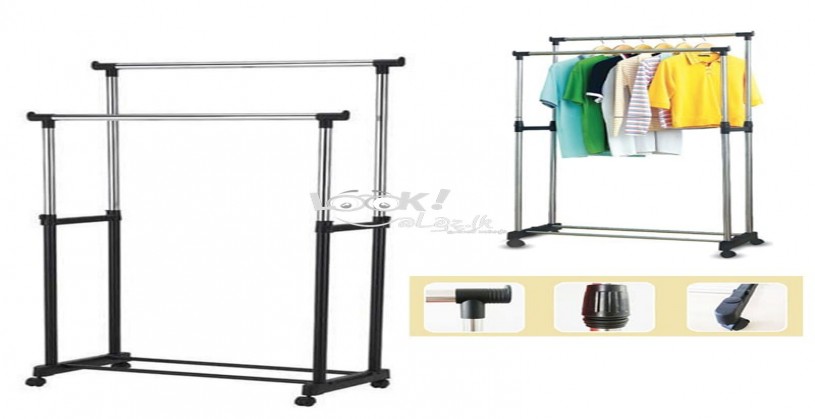double pole cloth rack