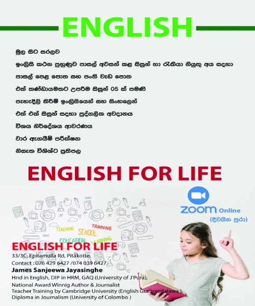 ENGLISH CLASS ZOOM ONLINE INDIVIDUAL or GROUP 