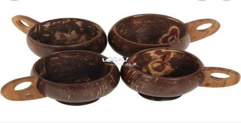 Coconut shell tea set & dessert set 