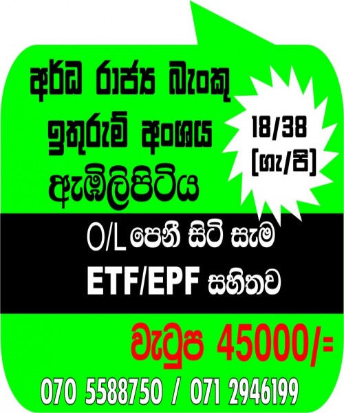 Semi Government Bank clerk Ambilipitiya